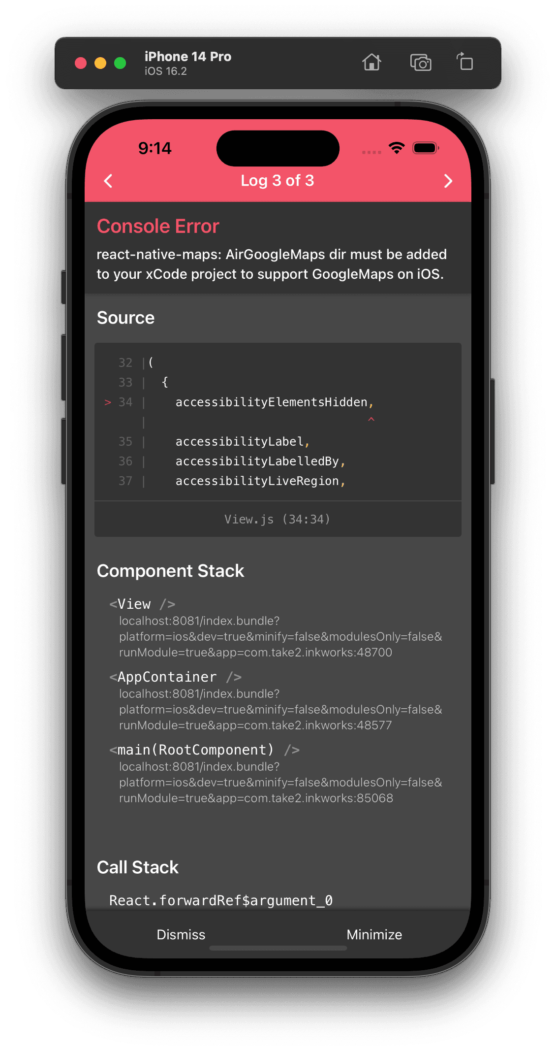 React Native Maps Error